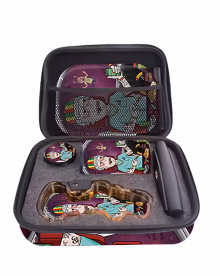 Moking Accessories Gift Set 4 in 1 Set Grinder Rolling Tray Glass Ashtray Smoking Pipe Smoking Kits